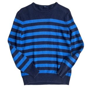 GAP MENS BLUE STRIPED SWEATER / SIZE SMALL / CREWNECK. 100% COTTON.